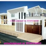 image of duplex bungalow house elevation and white theme front perfect design